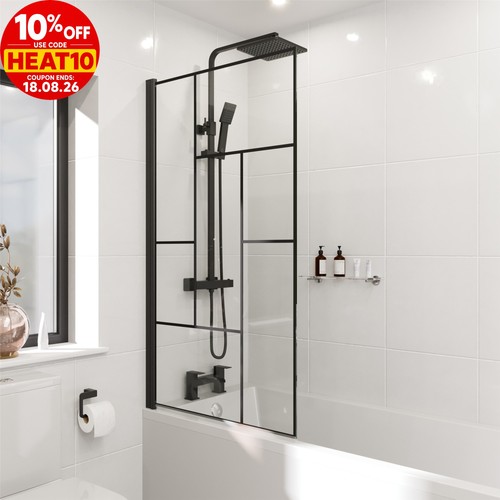 Black grid abstract bath - black,