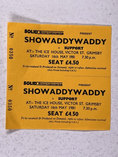 Showaddywaddy concert ticket - showaddywaddy,