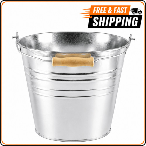 15l galvanised steel bucket - galvanised,