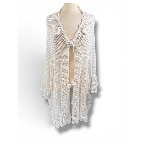 Boho white open knit floral - boho, open-knit