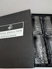 Royal Doulton Crystal Cut Large Tumblers Set of 6 Excellent Condition With Box