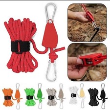 Portable Adjustable Fix Tent High Strength Fast Release Pulley Camping Rope UK
