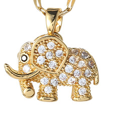 Gold Elephant Pendant Necklace