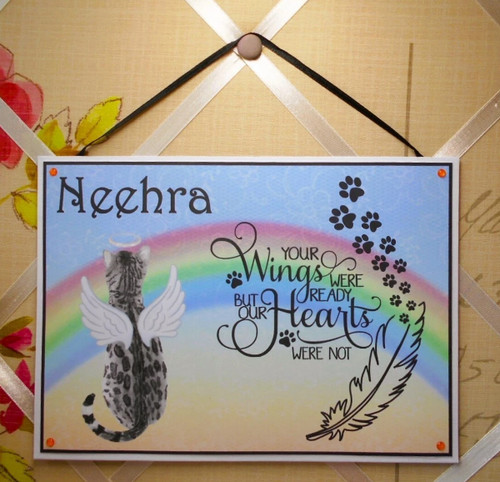 Cat personalised memorial wall - cat,