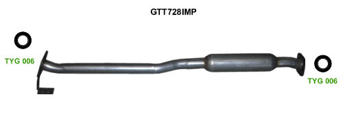 Exhaust silencer centre pipe - exhaust,