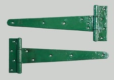 Pair of vintage large, heavy duty, steel gate shed door Hinges