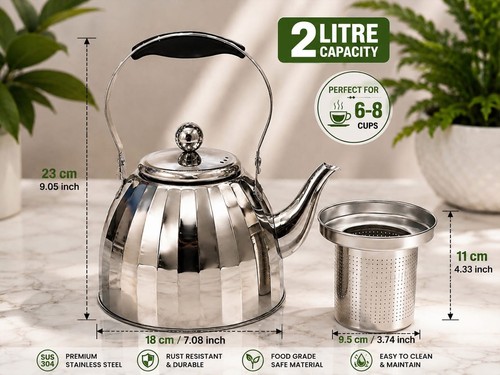 Stainless steel tea kettle - steel,