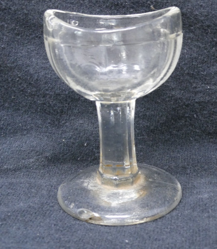 Clear glass eye - clear, stemmed