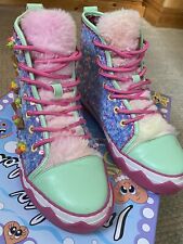 Irregular Choice Lady You're Fab Ice Cream Sequins Hi top Boots Trainers Shoes X