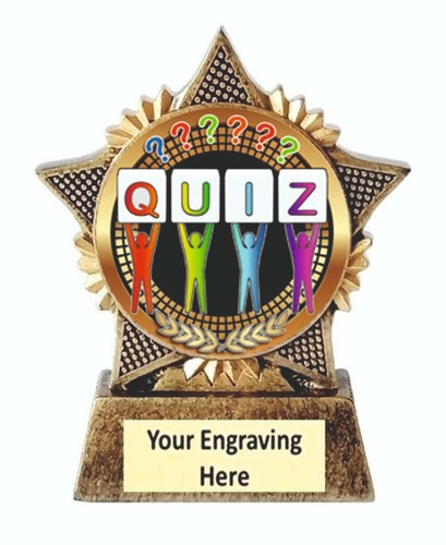 Quiz trophy star award 90mm - trophy,