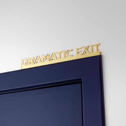 Dramatic exit door topper - door, wall