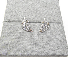 Clogau Gold Sterling Silver & 9ct Rose Gold Debutante Feather Stud Earrings