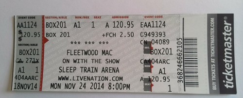 Fleetwood mac ticket stub 2014 - fleetwood,