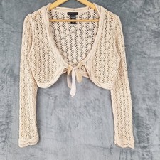 Womens Cardigan Medium Crochet