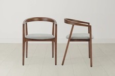 Swyft Dining Chair 01 Walnut - Shadow Fabric - Set of 2 RRP £399