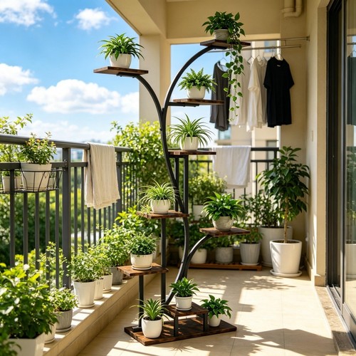 Rustic tall plant - plant, stand