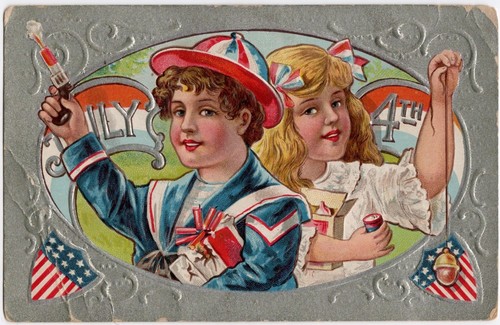 Antique patriotic postcard 4th - patriotic,