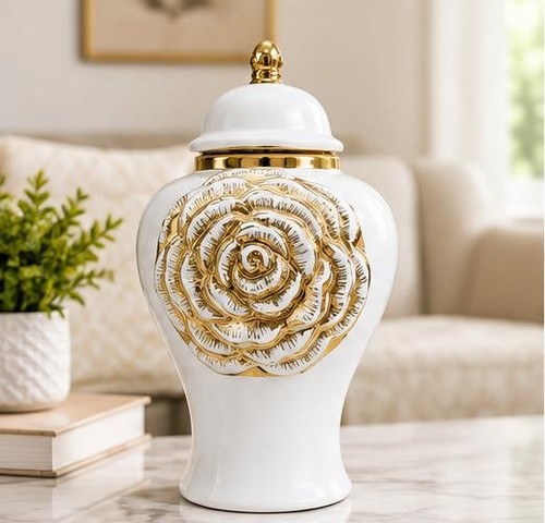 Ceramic white flowrer - 3d,