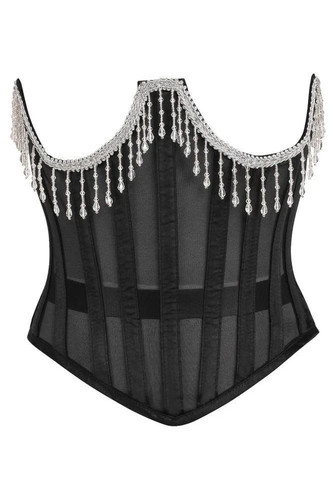 Black sheer underwire waist - black,