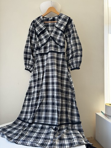 Women vintage dress plaid - women's,