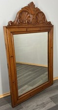 Vintage French Oak Wall Mirror with Carved Frame Wall Decor LOT 4527