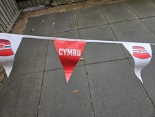 Wales National Flag 10m Bunting Pennant for Euro Cup Football Decor