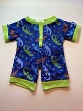 Build a Bear Blue Green Dino Dinosaur Pjs Sleeper Pyjamas All In One Sleepsuit