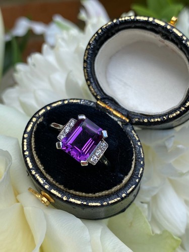 Art deco amethyst - amethyst, diamond