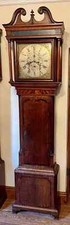 Antique Brass 8 Day Oak & Mahogany Longcase Grandfather Clock S. COLLIER ECCLES