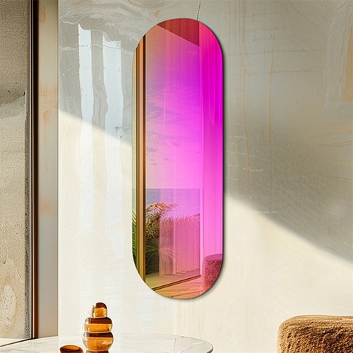 Rainbow aesthetic wall mirror - aesthetic,