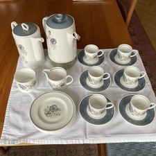 Wedgewood Susie Cooper Glen Mist 6pc Coffee Set And Russell Hobbs Percolator