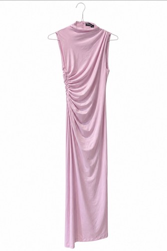 Zara pink draped ruched - pink, maxi