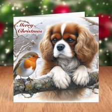 Cavalier King Charles Spaniel Dog Christmas Card