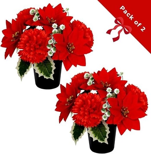 Grave pot artificial flowers - grave,