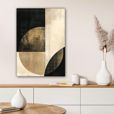 Large Gold Black Abstract