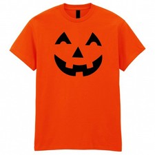 Pumpkin Face Halloween Costume Funny Kids Tshirt Dress Jack O lantern Unisex Tee