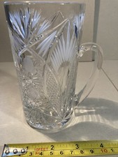 Vintage Lead Crystal Half Pint Tankard Style Glass