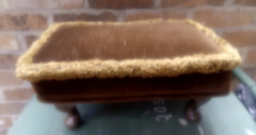 Vintage small footstool brown