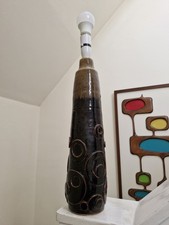 Vintage Lamp Mid Century Retro Large Brutalist Abstract Pottery MCM 