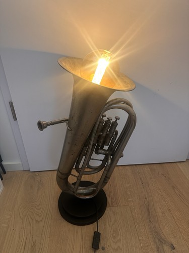 Antique tuba lamp millereau - lamp,