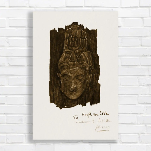 Carved wooden mask sepia - wooden,