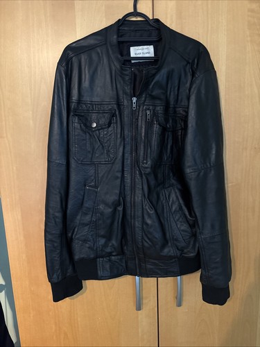 Men leather bomber jacket - men's,