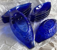 10 French Cobalt Blue Glass