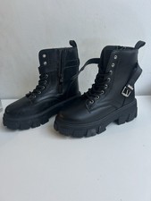 goth style black boots strap and zip brand new never worn UK size 4