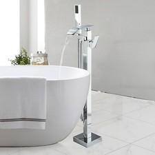 Waterfall Bathroom Freestanding Bath Shower Mixer Taps Floor Mounted Mixer Taps
