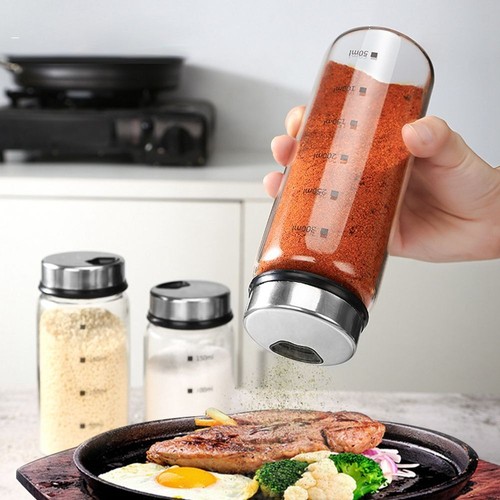 Clear glass spice jars - clear,