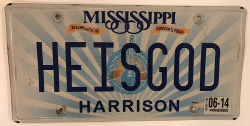 Vanity god license plate - he, s