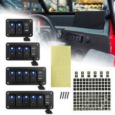 2/3/4/5 Gang Dual USB LED Blue