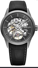 Raymond Weil Freelancer Geneve Skeleton Watch 42mm Black Strap RRP £2995