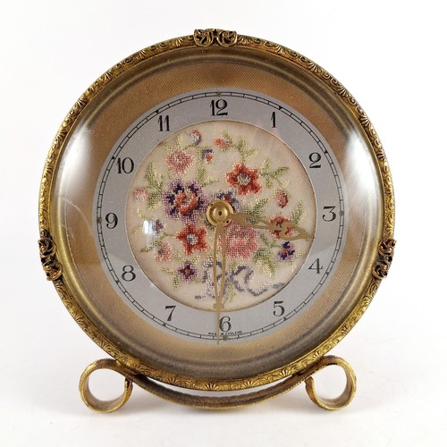 Vintage petit point clock - vintage,